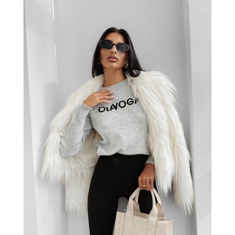 Sweter damski OLAVOGA ZAIO 2025 szary - FashionPlace - 1