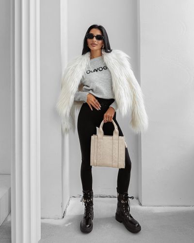 Sweter damski OLAVOGA ZAIO 2025 szary - FashionPlace - 2