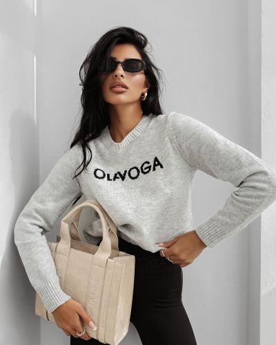 Sweter damski OLAVOGA ZAIO 2025 szary - FashionPlace - 3