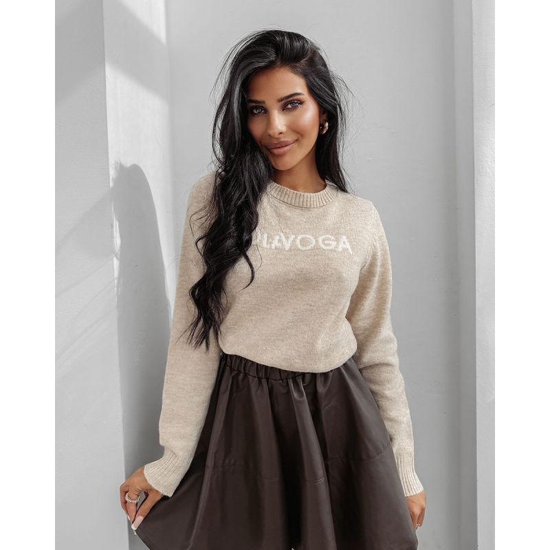 Sweter damski OLAVOGA ZAIO 2025 beż - FashionPlace - 1