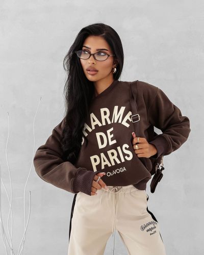 Bluza damska OLAVOGA CHARME 2025 brąz - FashionPlace - 1