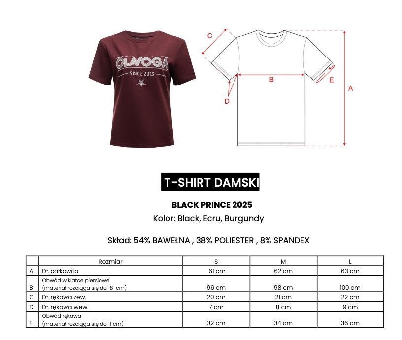 T-shirt damski OLAVOGA BLACK PRINCE 2025 ecru