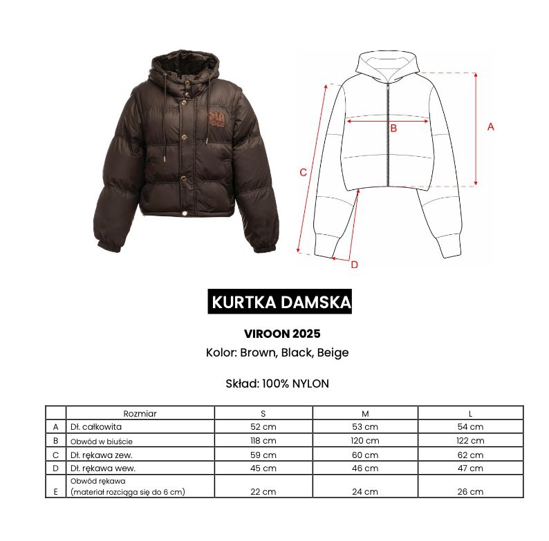 Kurtka damska OLAVOGA VIROON 2025 czerń