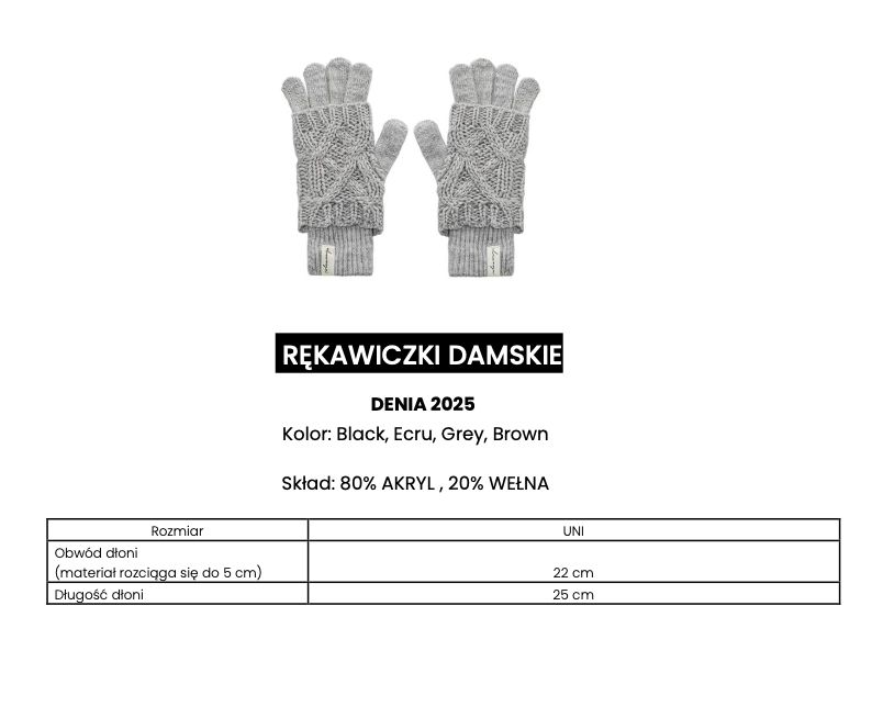 Rękawiczki damskie OLAVOGA DENIA 2025 ecru