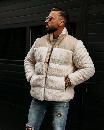 Kurtka męska OLAVOGA VAAS 2025 beż/ecru - FashionPlace - 1