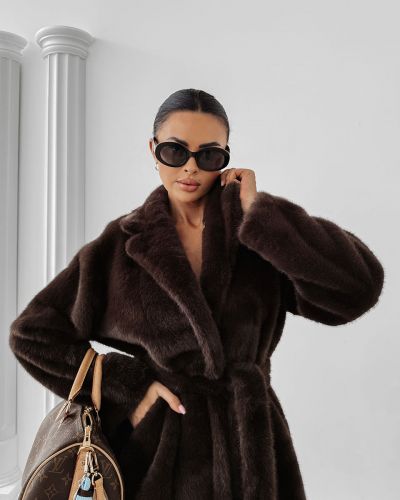 Płaszcz damski OLAVOGA MINO 2025 brąz - FashionPlace - 4