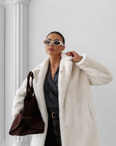 Płaszcz damski OLAVOGA MINO 2025 ecru - FashionPlace - 3