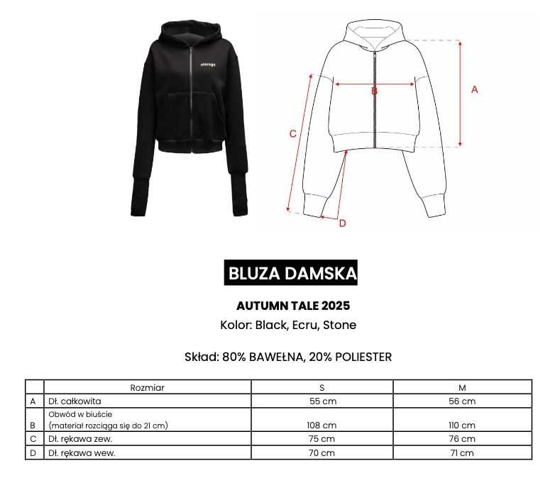 Bluza damska OLAVOGA AUTUMN TALE 2025 czerń