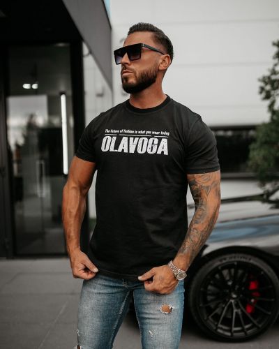 T-shirt męski OLAVOGA ZOAN 2025 czerń - FashionPlace - 1