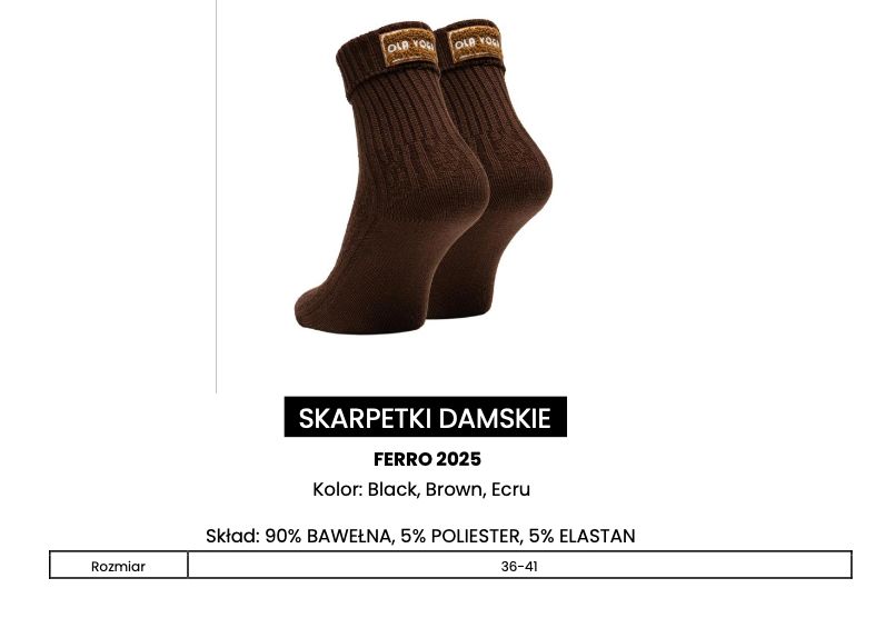 Skarpetki damskie OLAVOGA FERRO 2025 brąz