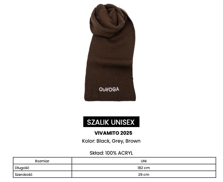 Szalik UNISEX OLAVOGA VIVANITO 2025 brąz