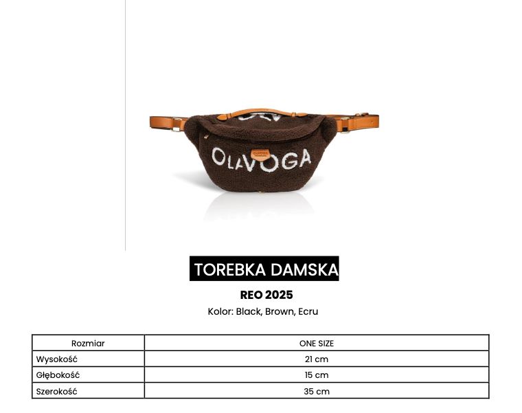 Torebka damska OLAVOGA REO 2025 czerń