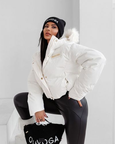 Kurtka damska OLAVOGA PUFY 2025 ecru - FashionPlace - 3