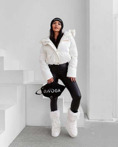 Kurtka damska OLAVOGA PUFY 2025 ecru - FashionPlace - 4