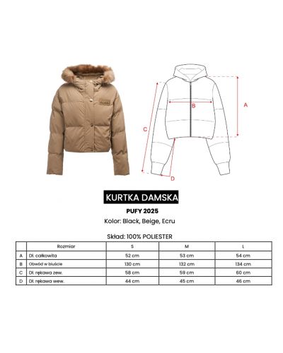 Kurtka damska OLAVOGA PUFY 2025 ecru - FashionPlace - 10