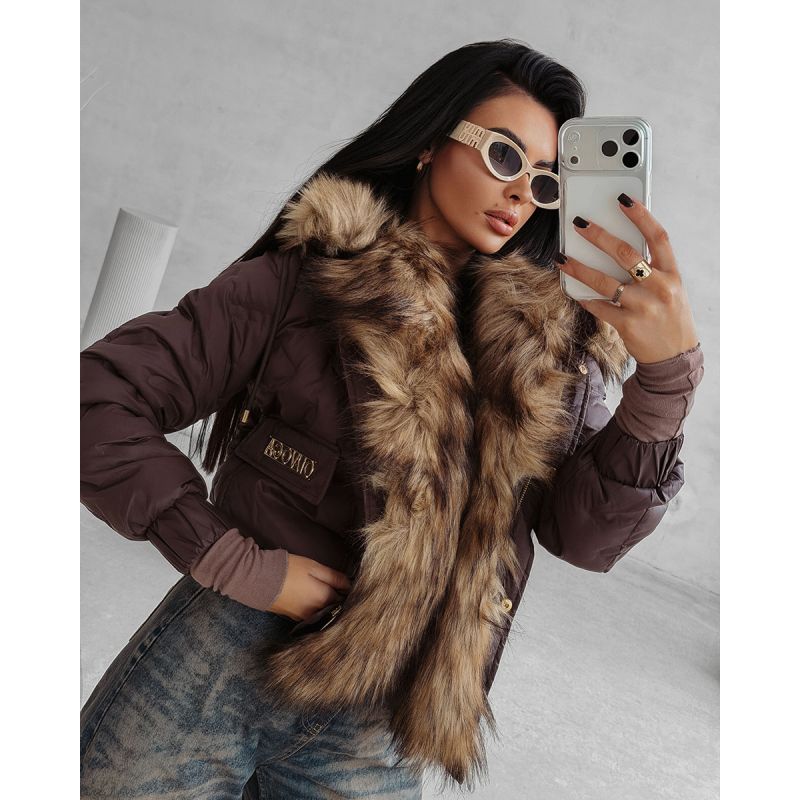 Kurtka damska OLAVOGA RAURE 2025 brąz - FashionPlace - 1