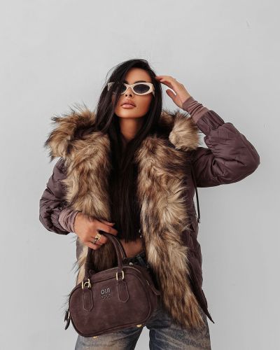 Kurtka damska OLAVOGA RAURE 2025 brąz - FashionPlace - 3