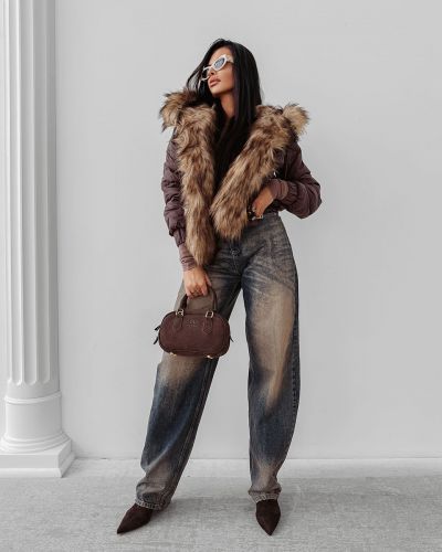 Kurtka damska OLAVOGA RAURE 2025 brąz - FashionPlace - 4