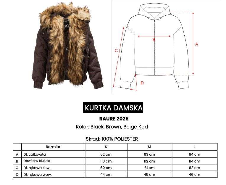 Kurtka damska OLAVOGA RAURE 2025 brąz
