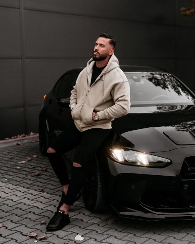 Bluza męska OLAVOGA LUMIS 2025 beż - FashionPlace - 1