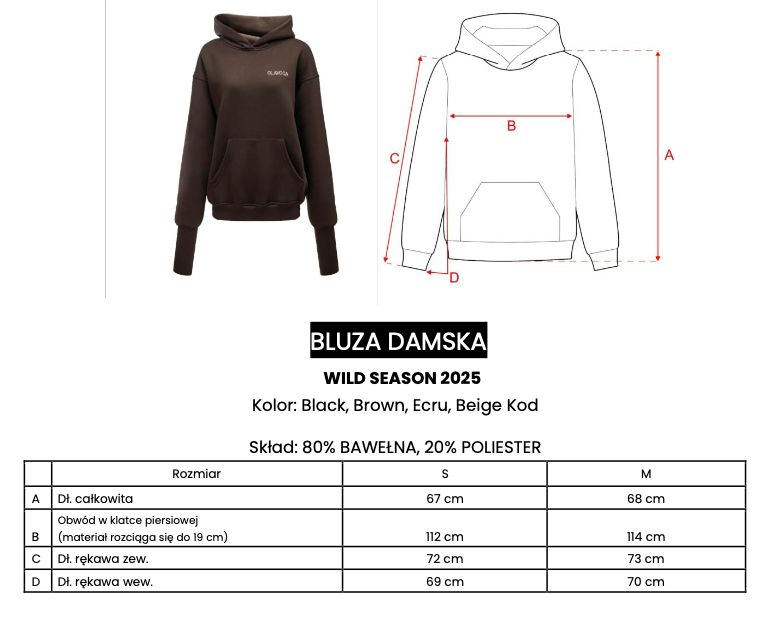 Bluza damska OLAVOGA WILD SEASON 2025 czerń