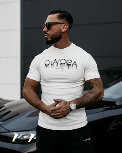 T-shirt męski OLAVOGA CUON 2025 ecru - FashionPlace - 1