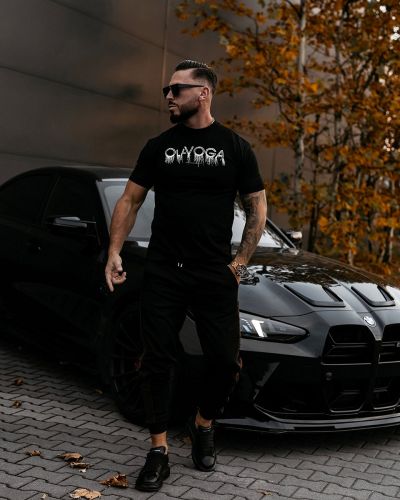 T-shirt męski OLAVOGA CUON 2025 czerń - FashionPlace - 1