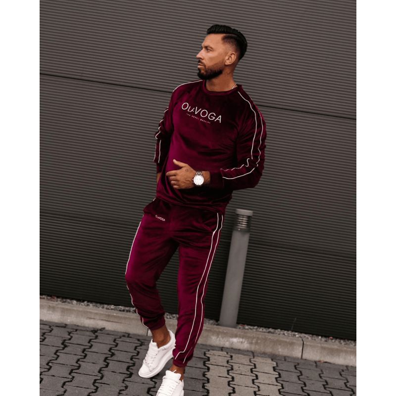 Komplet męski OLAVOGA DRESSY MEN 2025 burgund - FashionPlace - 1