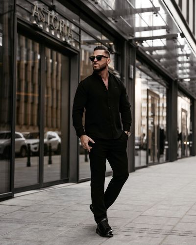 Komplet męski OLAVOGA VIRETIO 2025 czerń - FashionPlace - 1