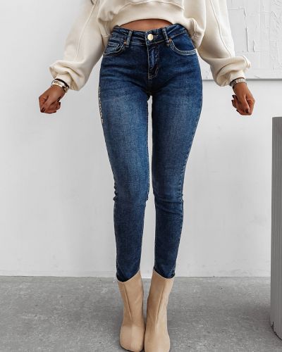 Spodnie damskie OLAVOGA NOON 2025 niebieskie - FashionPlace - 1