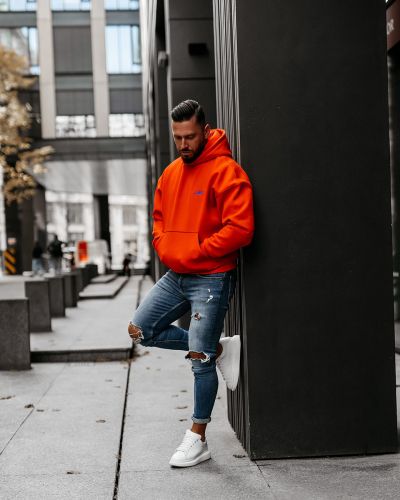 Bluza męska OLAVOGA UNIT 2025 orange - FashionPlace - 2