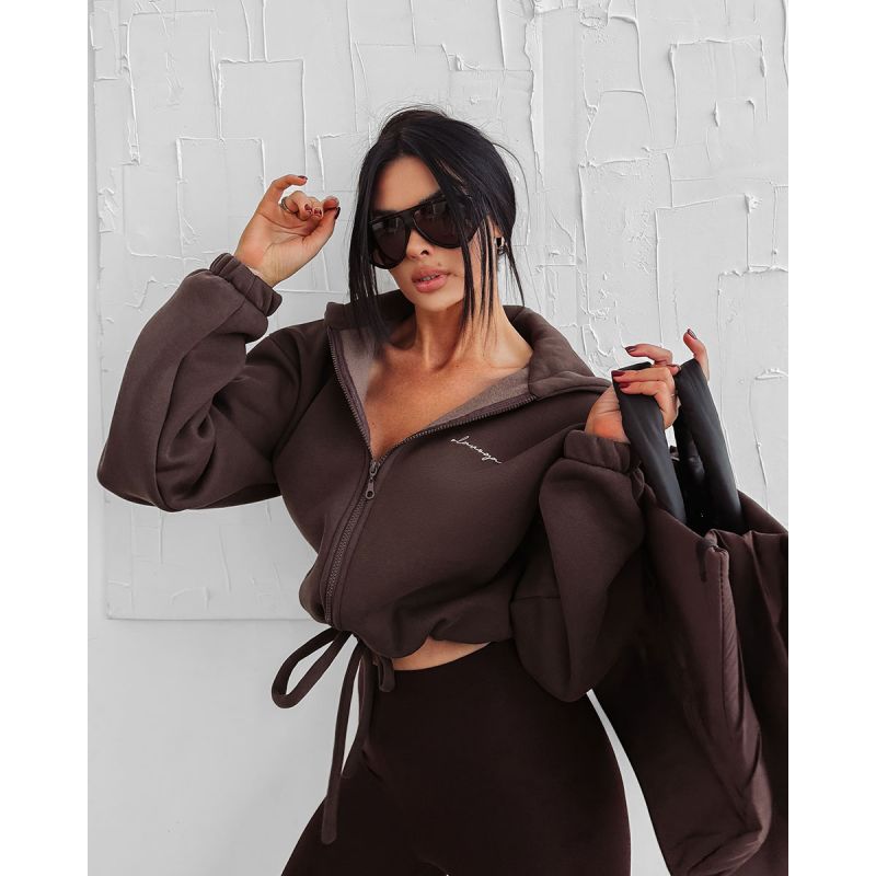 Bluza damska OLAVOGA LINOS 2025 brąz - FashionPlace - 1