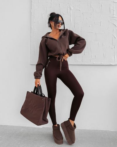 Bluza damska OLAVOGA LINOS 2025 brąz - FashionPlace - 4