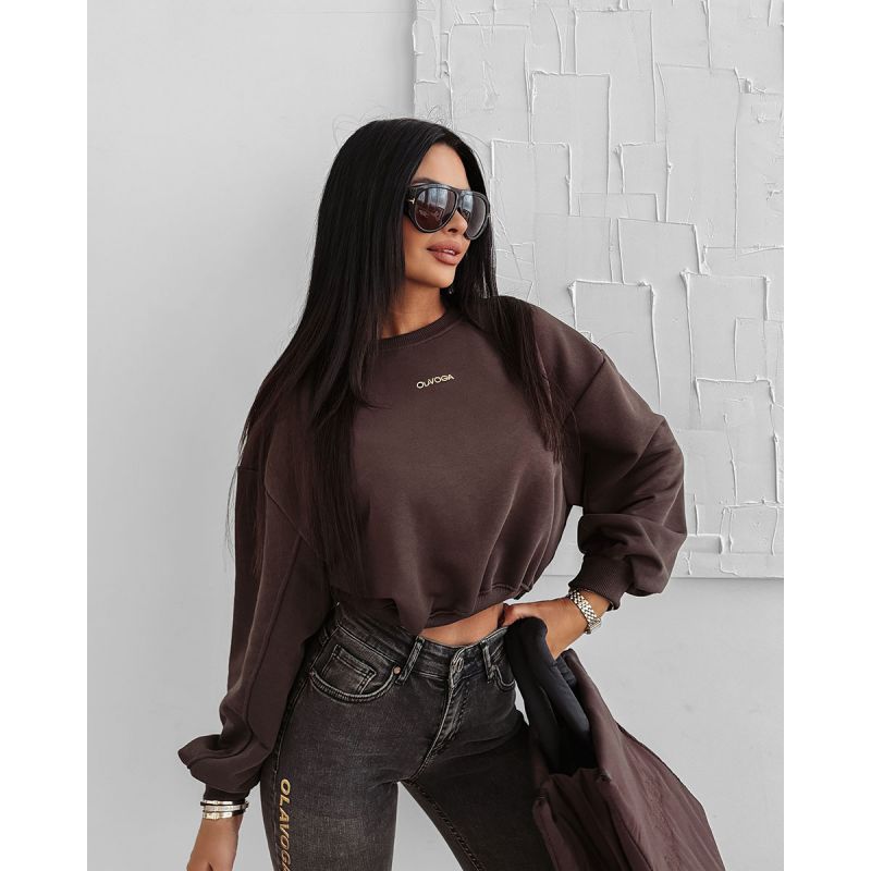 Bluza damska OLAVOGA GRAV 2025 brąz - FashionPlace - 1