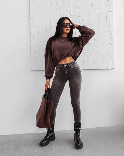 Bluza damska OLAVOGA GRAV 2025 brąz - FashionPlace - 3