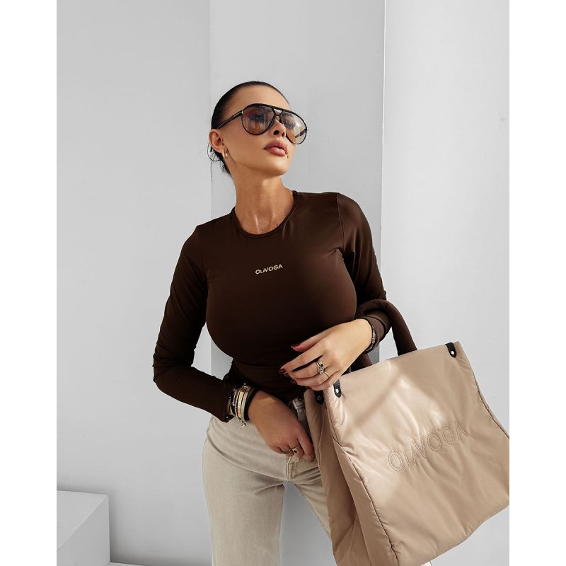Bluzka damska OLAVOGA SIMBI 2025 brąz - FashionPlace - 1