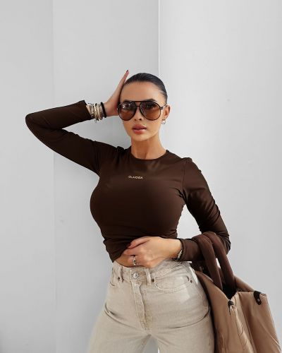 Bluzka damska OLAVOGA SIMBI 2025 brąz - FashionPlace - 2