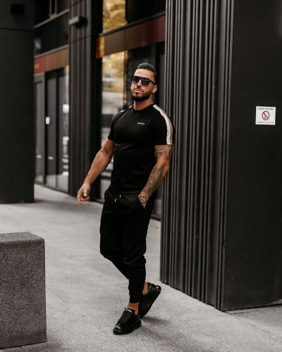 T-shirt męski OLAVOGA FLYRAIC 2025 czerń - FashionPlace - 1