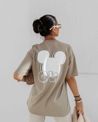 T-shirt damski OLAVOGA BESCO 2025 beż - FashionPlace - 1