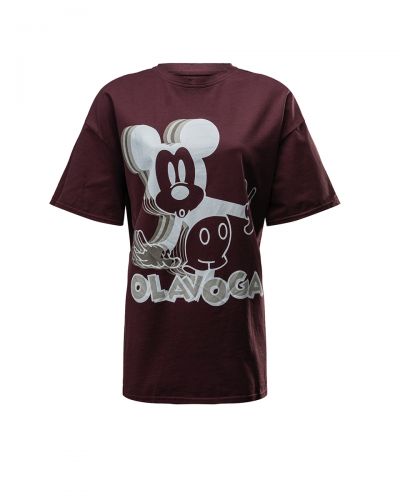 T-shirt damski OLAVOGA BESCO 2025 burgund - FashionPlace - 4