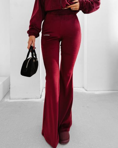 Komplet damski OLAVOGA VELVET WOOD 2025 burgund - FashionPlace - 2