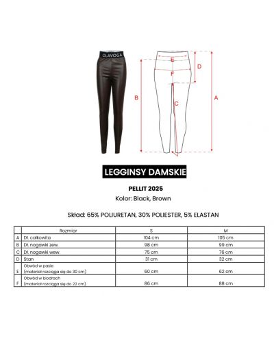 Legginsy OLAVOGA PELLIT 2025 brąz - FashionPlace - 7