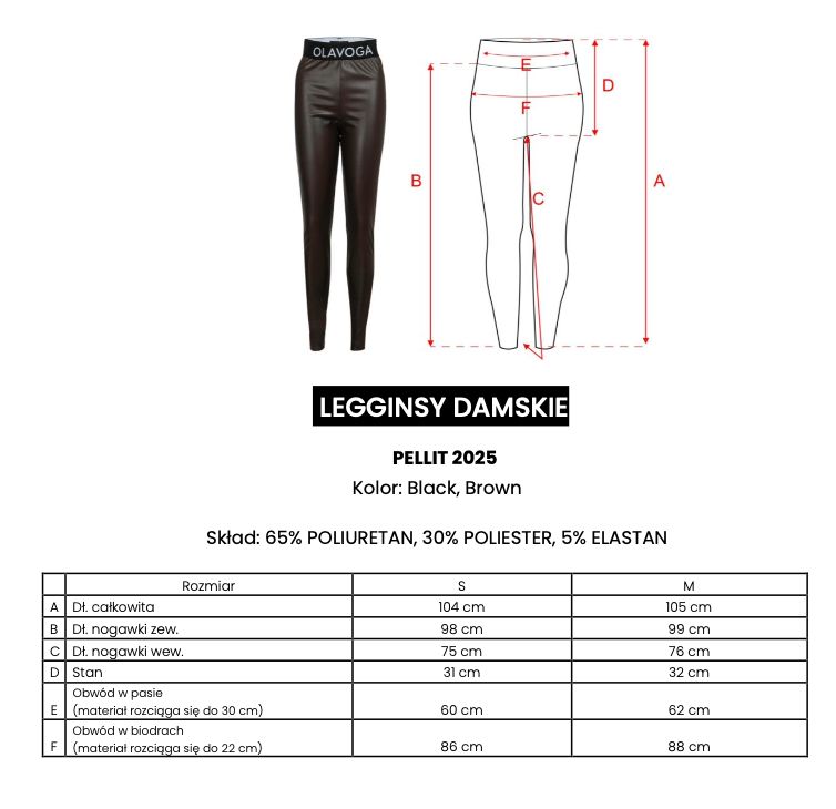 Legginsy OLAVOGA PELLIT 2025 brąz