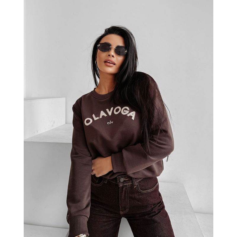 Bluza damska OLAVOGA GROV 2025 brąz - FashionPlace - 1