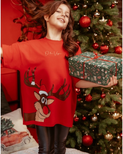 T-shirt dziecięcy OLAVOGA MOM&KID - SHIRT czerwień - FashionPlace - 3