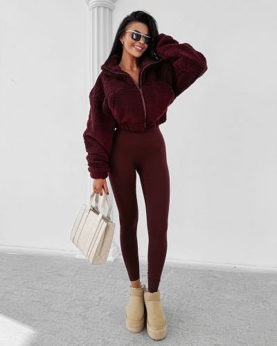 Bluza damska OLAVOGA TEDI 2025 burgund - FashionPlace - 2