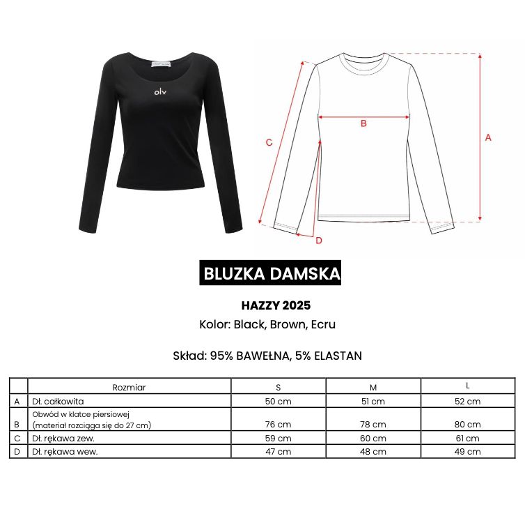 Bluzka damska OLAVOGA HAZZY 2025 brąz