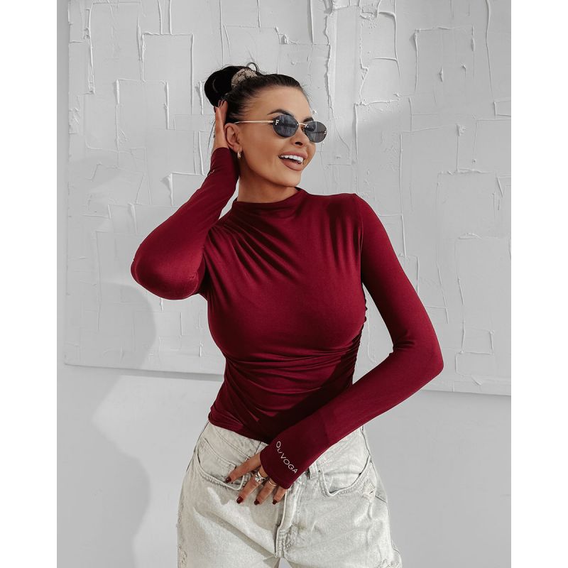 Bluzka damska OLAVOGA NERELIA 2025 burgund - FashionPlace - 1