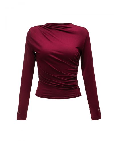 Bluzka damska OLAVOGA NERELIA 2025 burgund - FashionPlace - 4