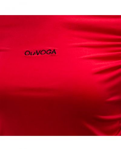 Bluzka damska OLAVOGA LOTUS 2025 czerwień - FashionPlace - 4